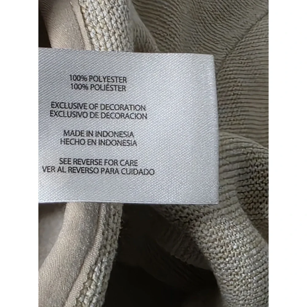 Eddie Bauer Sweater Mens Large Beige Fleece Quarter Snap Neck Pullover Outdoors